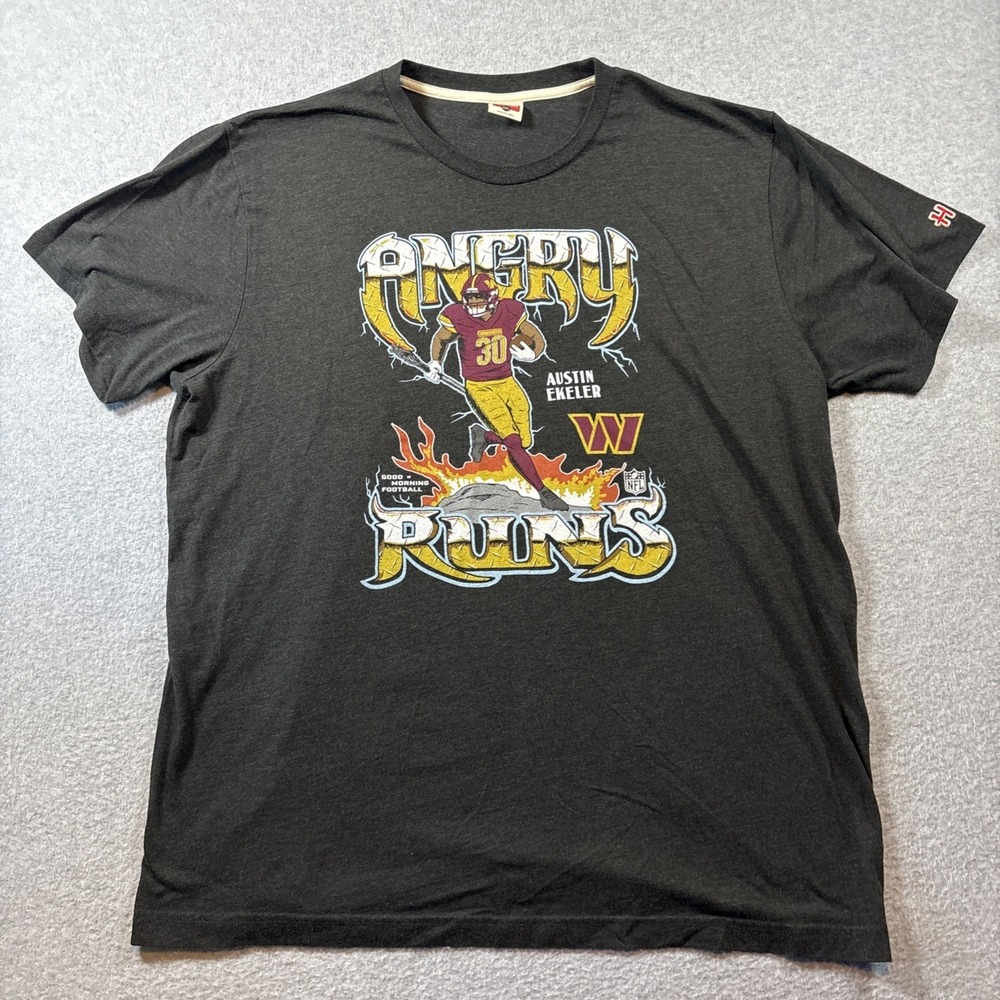 Homage T-Shirt Mens XXL Angry Runs Austin Ekeler Dark Gray Washington Commanders
